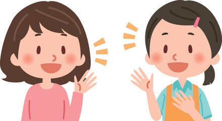 笑顔で会話するヘルパーと利用者