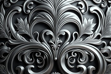 Metal pattern, silver pattern, generative ai