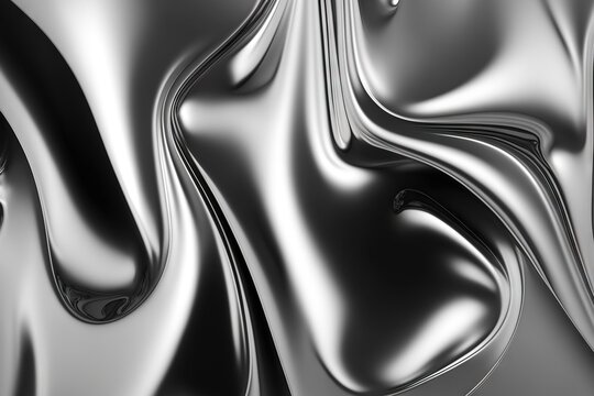 Liquid silver, liquid metal pattern, generative ai