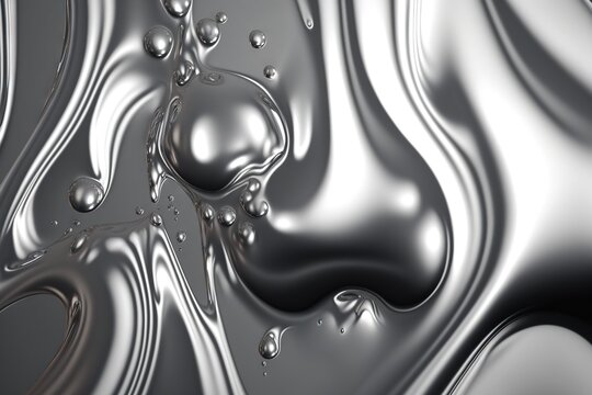 Liquid silver, liquid metal pattern, generative ai