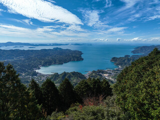 愛媛県宇和島市　高森山山頂からの風景