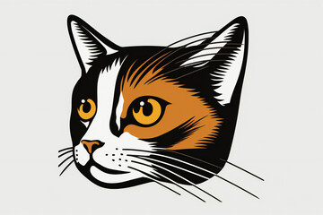 Obraz premium cute cat face on a white background