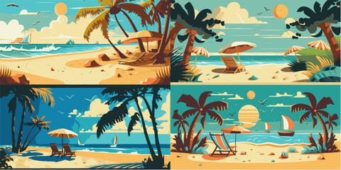 Sandy beach paradise - obrazy, fototapety, plakaty