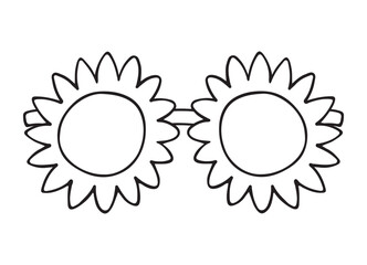 Glasses icon Doodle Clip Art Concept Vector Design Outline Style On White Background. Vector illustration of spectacles in black frame