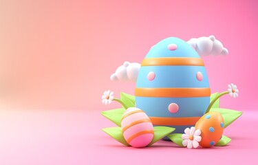 Isolated Easter Concept. 3D Illustration