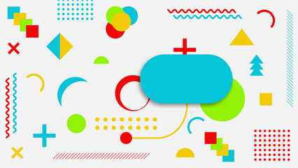 Obraz premium Colorful geometric shape of modern elements cover template design for ad, poster, artwork and website background.