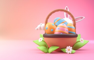 Isolated Easter Concept. 3D Illustration