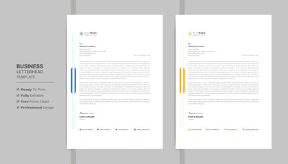 Creative letterhead format template, business style letterhead design template. Company letterhead template designs. Letterhead, flyer template.