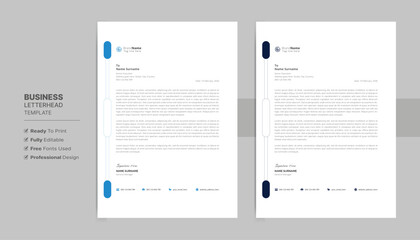 Creative letterhead format template, business style letterhead design template. Company letterhead template designs. Letterhead, flyer template.