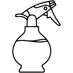 Linear icon of a spray bottle with liquid, cosmetic or cleaning product