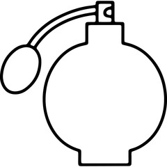 Linear icon of perfume or cosmetic spray with a pump
