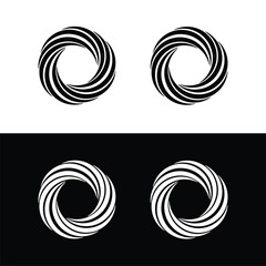  Circle vector logo design . Round circular banner frames, borders