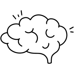 Human brain, idea linear icon