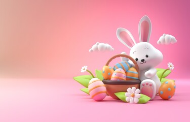 Isolated Easter Bunny. 3D Illustration