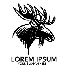 Moose silhouette, logo style vector illustration