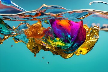 Abstract Colorful Splash Water Wallpaper created with Generative AI technology