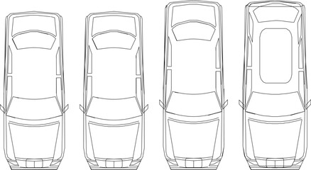 Top view car illustration vector sketch15.eps, Top view car illustration vector sketch