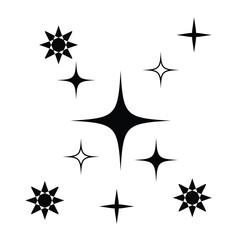 Fototapeta na wymiar Doodle set of vector stars sparkle icon 