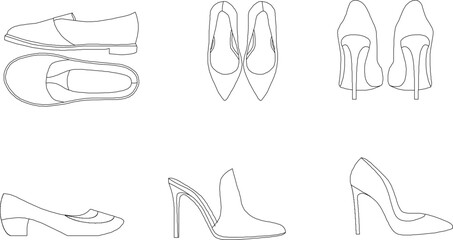 Vector illustration sketch of women's fashion shoe sandals