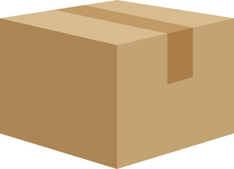Closed cardboard box taped up, brown closed delivery packaging box
