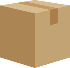 Closed cardboard box taped up, brown closed delivery packaging box
