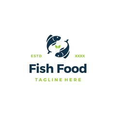 Fish food restaurant logo design vector illustration