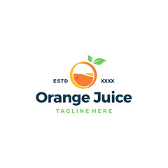 Orange juice logo design vector illustration
