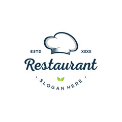 Healthy restaurant Logo design vector illustration