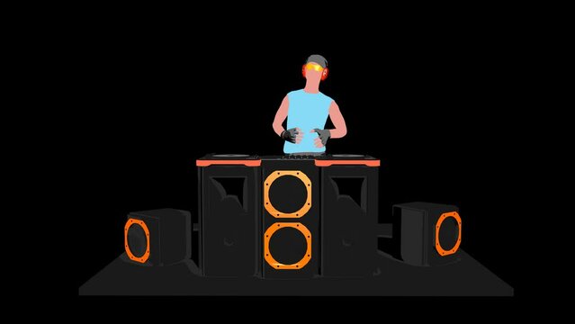 Cartoon DJ VJ Player Transparent Alpha Video Animation