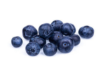 Blueberries isolated on white background.