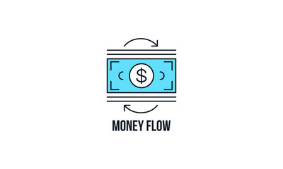 Money Flow Royalty Outline Vector Icon