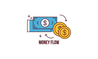 Money Flow Royalty Outline Vector Icon