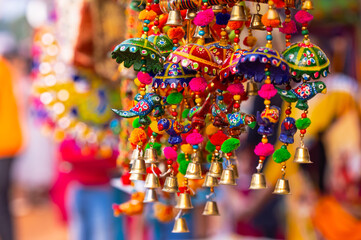 Handicraft, Rajasthani colorful hand made decorative item on display.