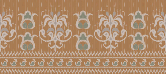 Motif Ikat floral paisley embroidery background. geometric ethnic oriental pattern traditional. Ikat Aztec style abstract vector illustration. design for print texture,fabric,saree,sari,carpet.
