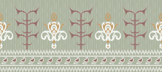 Motif Ikat floral paisley embroidery background. geometric ethnic oriental pattern traditional. Ikat Aztec style abstract vector illustration. design for print texture,fabric,saree,sari,carpet.