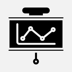 Outline chart presentation icon in solid style, use for website mobile app presentation