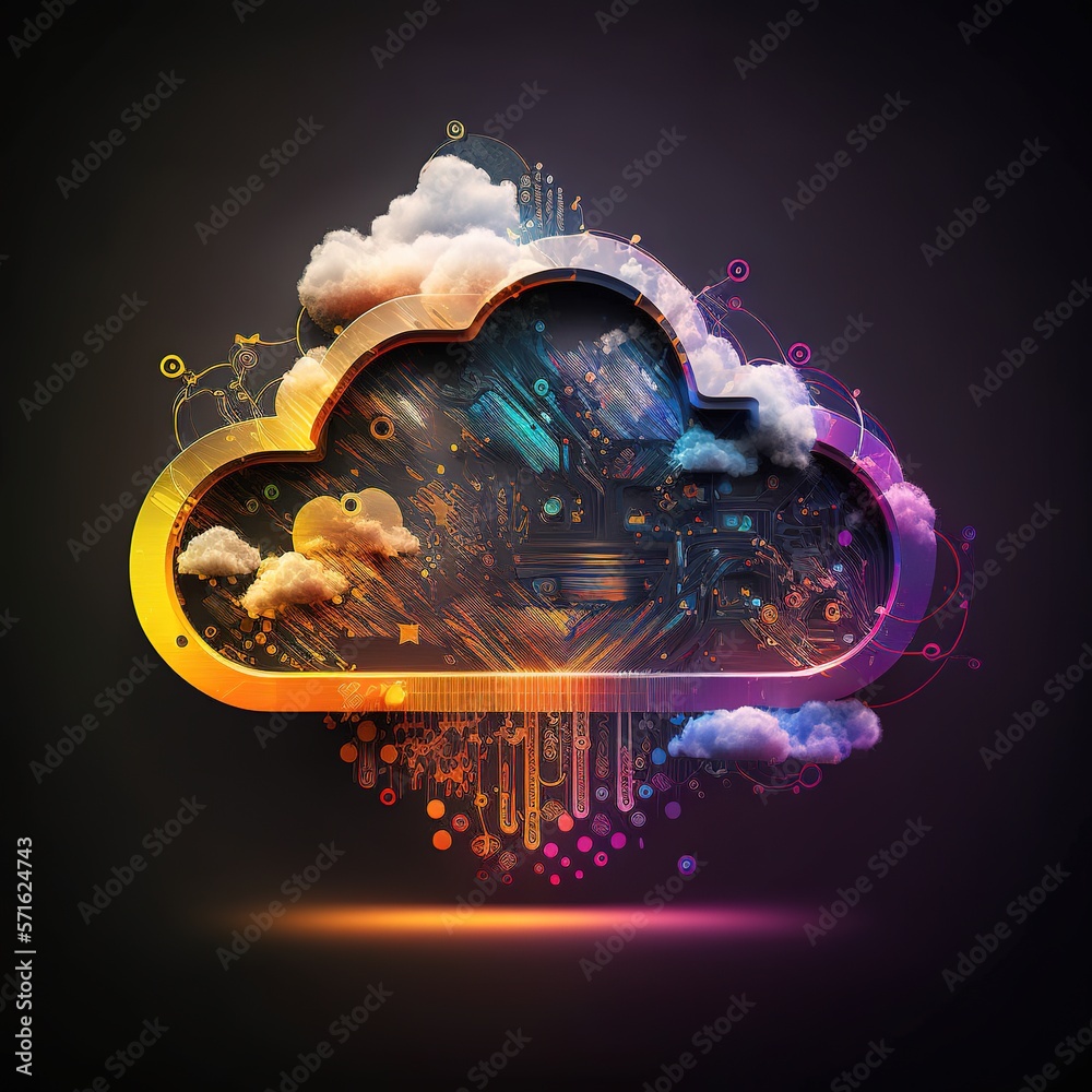Poster cloud storage for downloading an isometric. a digital service or application with data transmission.