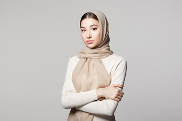 beautiful young woman. beauty girl in hijab. Asian