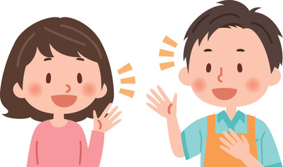 笑顔で会話するヘルパーと利用者