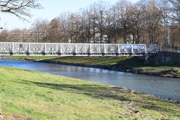 Fototapeta na wymiar Ersatzbrücke (Fußgängerbrücke) in Bad Neuenahr 02/23