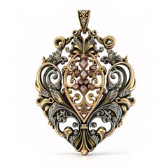 Royal pendant from metal and precious stone generative ai