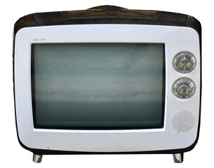 vintage cathode ray tube television, isolated