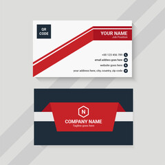 red and white creative business card template