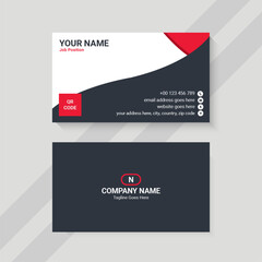red and white creative business card template