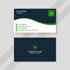 white and green creative business card template