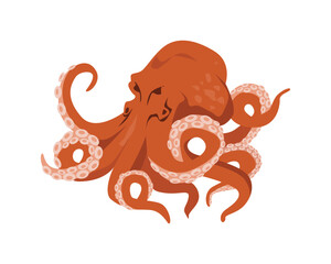 Detailed Scary Kraken or Big Octopus Illustration