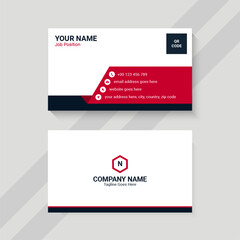 red and white creative business card template