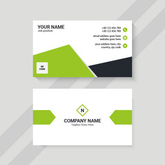 white and green creative business card template