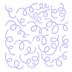 Ribbon violet serpentine background. Hand drawn elements. Vector illustration, flat design