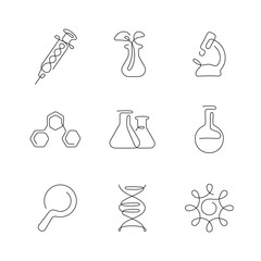 Science artistic style continuous line icons. Editable stroke.